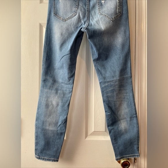 Cello Jeans Juniors 7 Skinny Distressed Stretch Blue‎ Medium Wash Denim Cotton - Picture 10 of 15